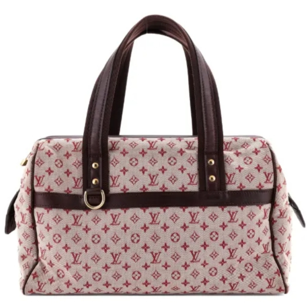 LOUIS VUITTON Josephine Burgundy Monogram Mini Lin GM Speedy